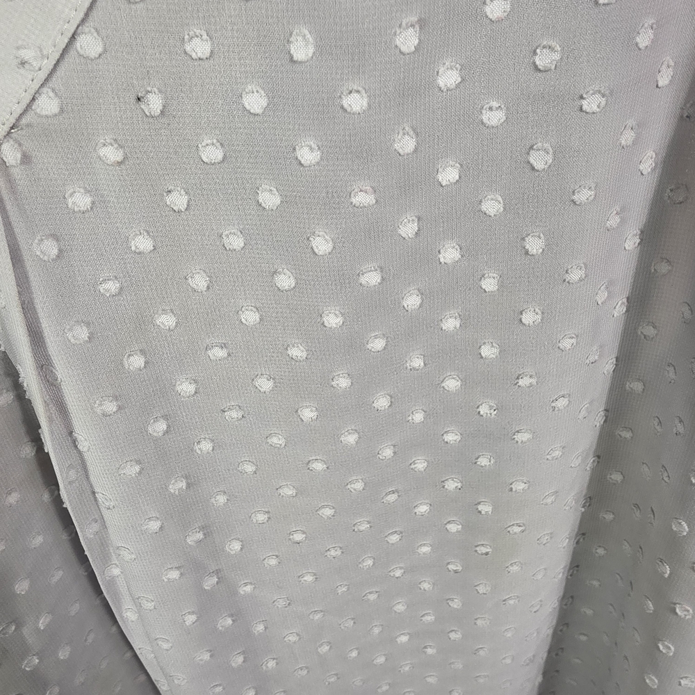 Brixon Ivy Soft Gray Dot V-Neck Sleeveless Blouse Size L - Picture 4 of 15